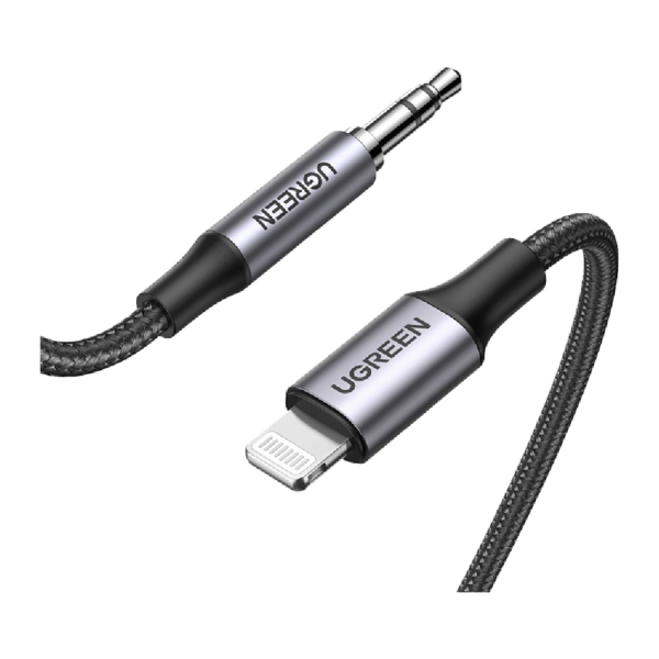 يوجرين وصلة سماعة للآيفون إلى 3.0 مم AUX منفذ سماعة بطول 1 م - أسود